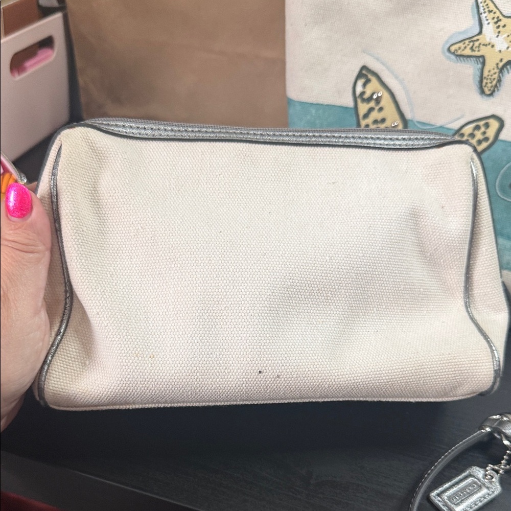Coach Starfish Canvas Tote Set - Cream and Teal - Picture 9 of 12